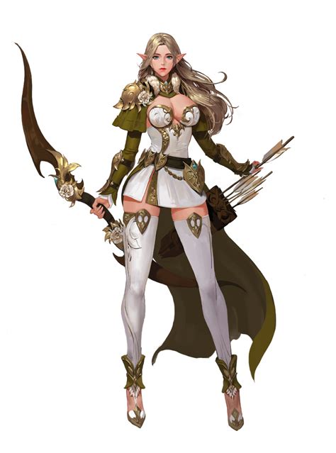 ArtStation - Elf Archer, Kang jihun | Female elf, Female character ...