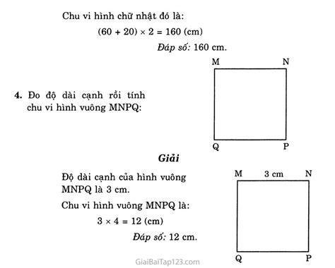 Khám phá chu vi hình vuông lớp 3 trong chương trình giáo dục primary của tiểu học