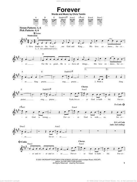 Forever sheet music for guitar solo (chords) (PDF) v2