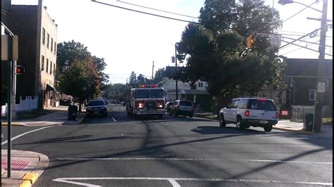 Kearny, NJ Engine 3 responding 9-23-14 - YouTube