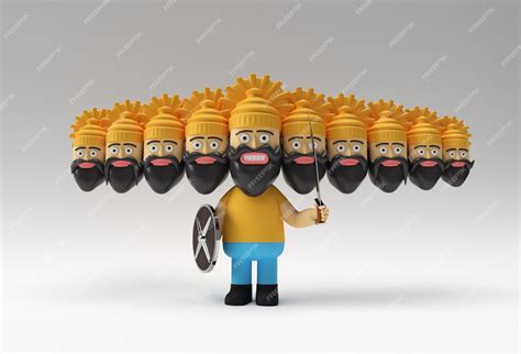 Premium Photo | Dussehra celebration - ravana with ten heads with sword and shield 3d rendering ...