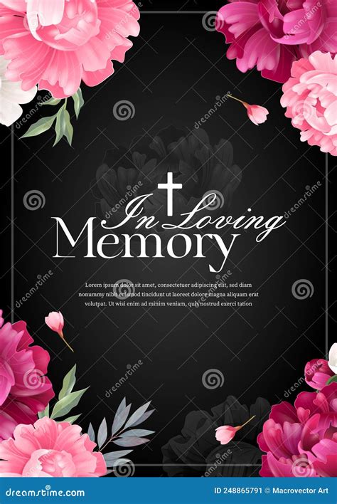 In Loving Memory Card stock vector. Illustration of border - 248865791