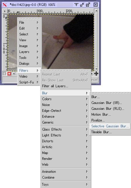 GIMP - Noise Removal with Selective Gaussian blur