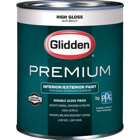 Glidden Premium 1 qt. High-Gloss Latex White Interior/Exterior Paint-GL7100-04 - The Home Depot