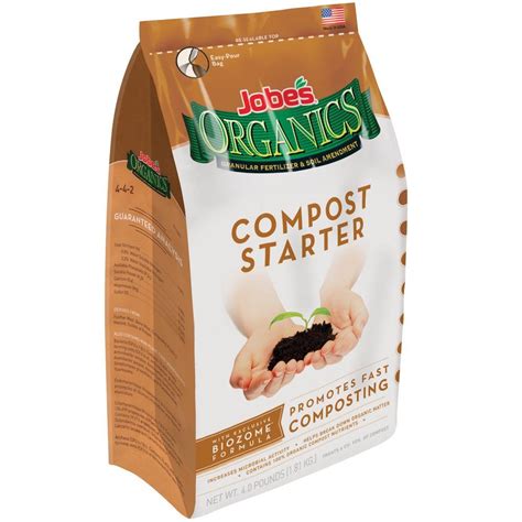 Jobe's Organics Compost Starter 4-4-2 Organic Gardening Compost Accelerator, 4 pound bag ...