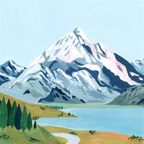 Mt Cook, New Zealand Travel Art Print By Amber Davenport