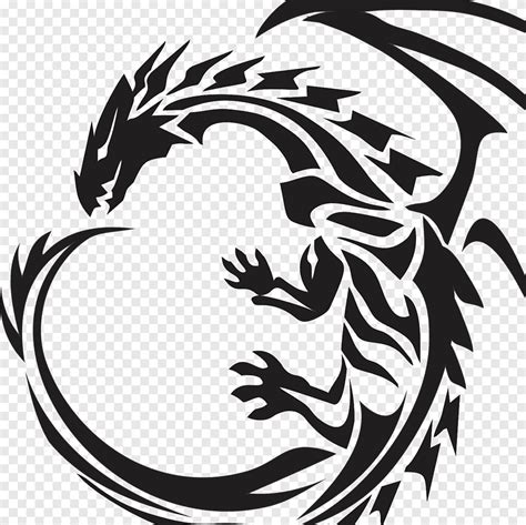 Stencil dibujo dragon arte, dragon, mamífero, carnivoran png | PNGEgg