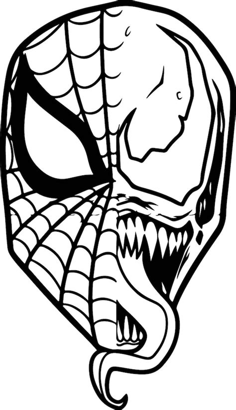 Spiderman and Venom Face Vector Clipart Cut File Spiderman | Etsy