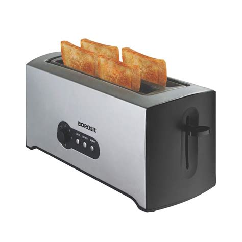 Buy Borosil Krispy 4 Slice Pop-Up Toaster, 1500 Watt, Black Online at ...