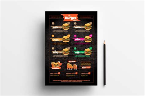 Free Fast Food Menu Template for Photoshop & Illustrator - BrandPacks