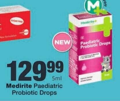 Medirite Paediatric Probiotic Drops offer at Checkers