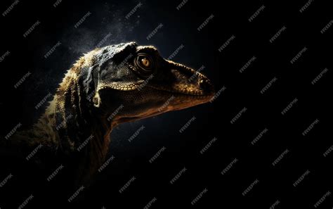 Premium AI Image | A dinosaur with a black background and a black background.