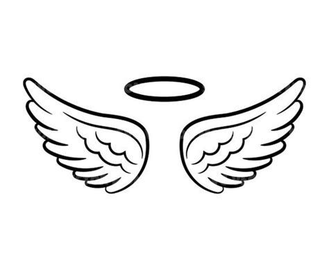 Angel Wings and Halo Svg, Loss Memorial. Vector Cut File for Cricut ...