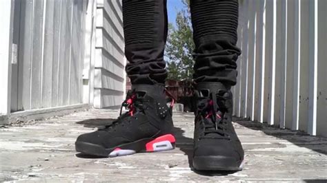 Jordan 6 "Black Infrared" On Feet - YouTube