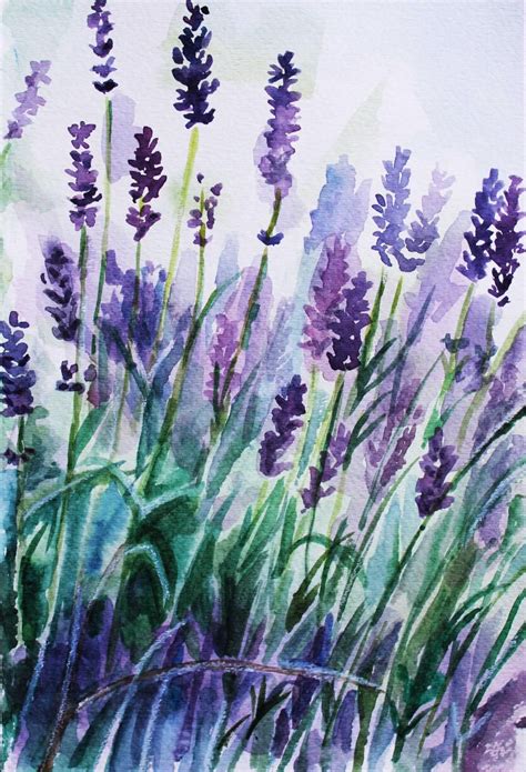 Lavender by lulupapercranes on DeviantArt | Bloemen aquarel, Aquarel illustratie, Aquarelbloemen