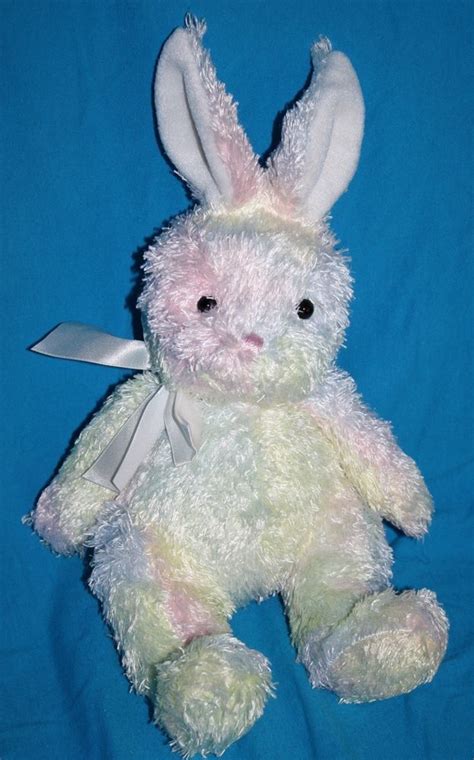 Hallmark Rainbow Easter Bunny Rabbit Pink soft toy Pastel Plush Stuffed ...