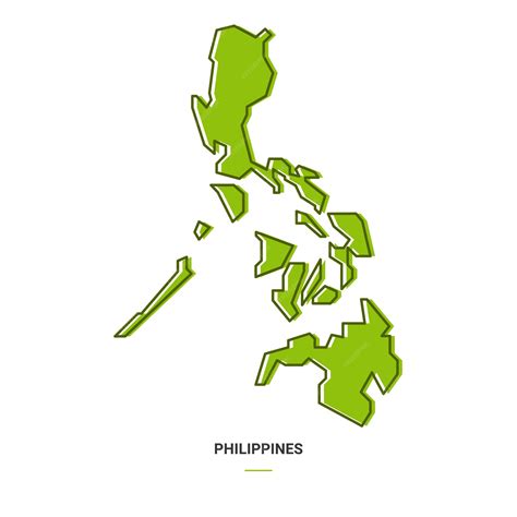 Premium Vector | Philippines Outline Map with Green Colour Modern ...