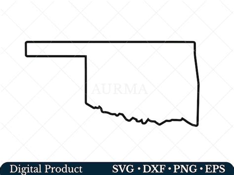 Oklahoma State Svg Oklahoma Png Outline Oklahoma Map - Etsy