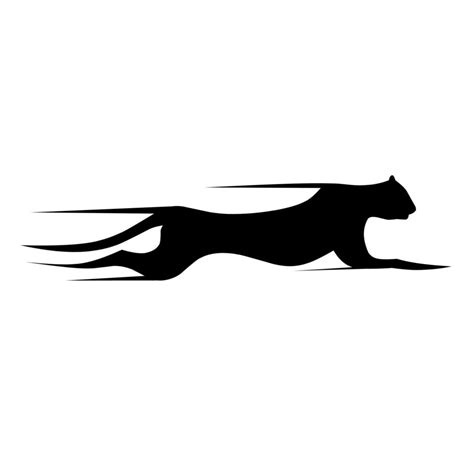 Vector silhouette of a running cheetah. World's fastest animal running ...