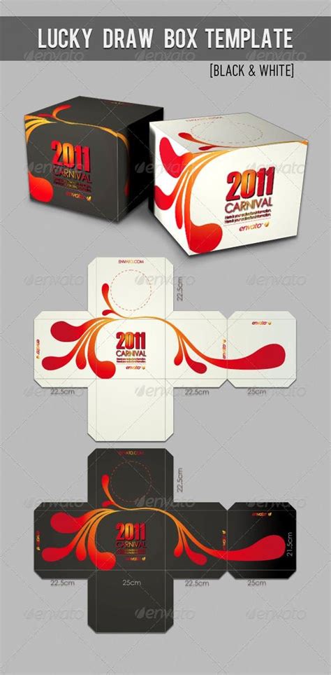 Lucky Draw Box Template | Box template, Packaging template, Packaging ...