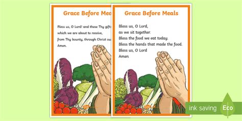 Grace Before Meals A4 Display Poster (Teacher-Made) - Twinkl