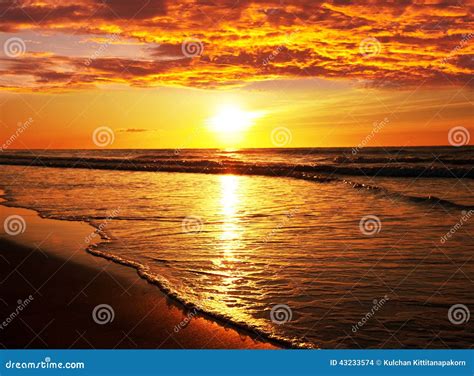 Sunset beach in thailand stock photo. Image of golden - 43233574