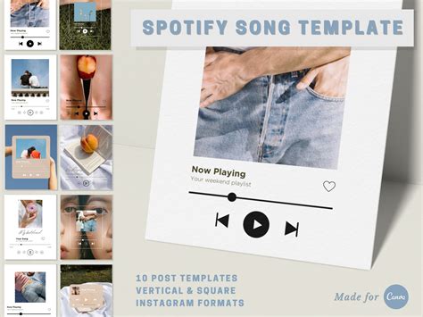 Spotify Song Instagram Template for Canva Custom Spotify - Etsy España