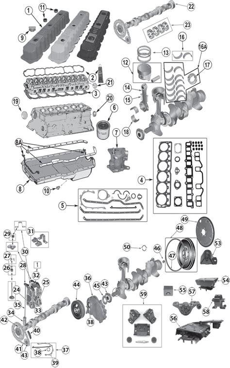 1987-2006 Jeep 4.0L (242ci) Inline 6 Cylinder Engine Replacement Parts ...