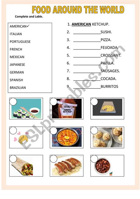 FOOD AROUND THE WORLD - ESL worksheet by acs72ribeiro