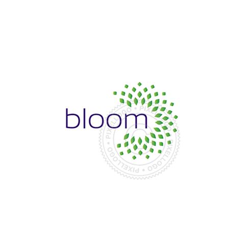 Bloom Logo - Green Leaves Bursting | Pixellogo