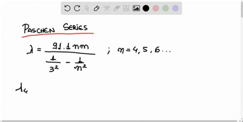 ⏩SOLVED:The Paschen series is analogous to the Balmer series, but… | Numerade