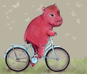 hippo on a bike | Cartoon hippo, Bike art, Hippo