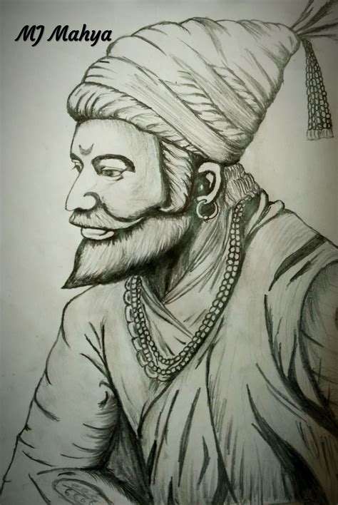 Shivaji Maharaj Sketch By MJ Mahya | Easy drawings sketches, Disney art ...