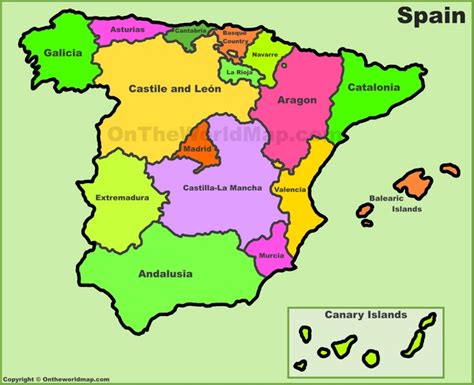 Spain political map - Ontheworldmap.com