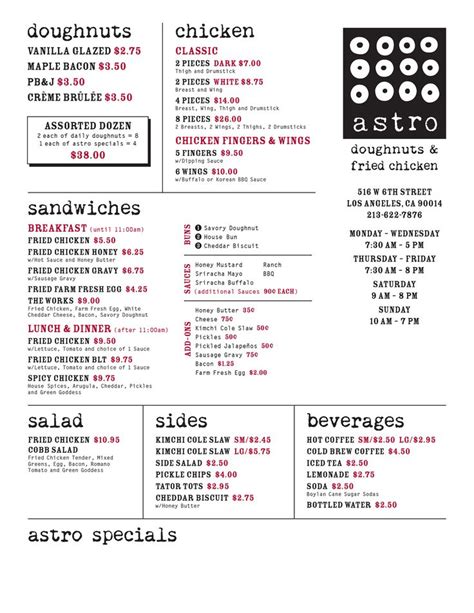 Locations & Menus - Astro Doughnuts & Fried Chicken | Fried chicken ...