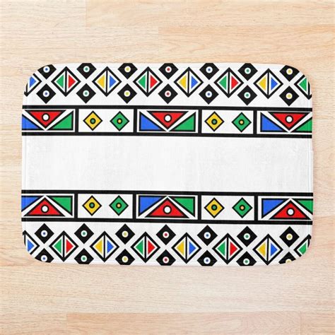 Traditional Ndebele Fabric Print- Zimbabwe/South Africa Bath Mat by ...