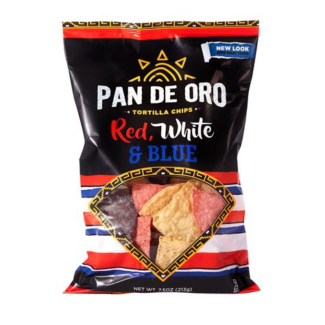 Red, White and Blue Tortilla Chips Case of 12 | Pan De Oro
