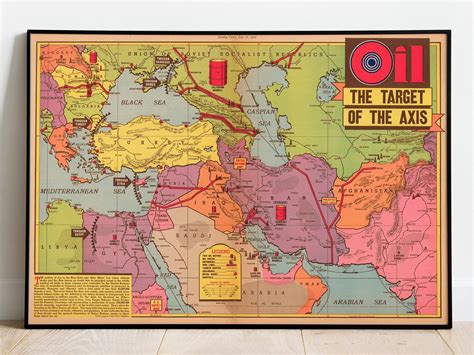 Middle East Map Middle East Poster WWII Poster WW2 Poster - Etsy