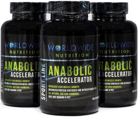 Worldwide Nutrition Anabolic Accelerator Muscle Growth Herbal Supplement 180 Capsules - US Global