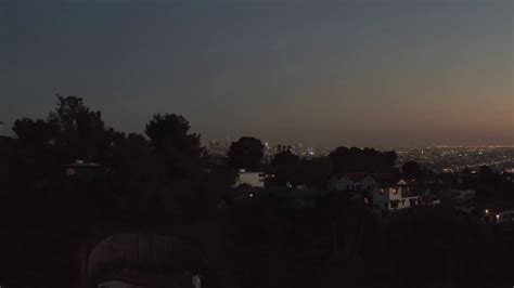 Over Hollywood Hills At Night With View On Stock Footage SBV-347534099 ...