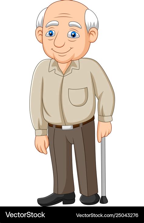 Cartoon senior elderly old man Royalty Free Vector Image