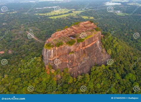 Sunrise Aerial View of Sigiriya Rock Fortress in Sri Lanka Stock Image ...