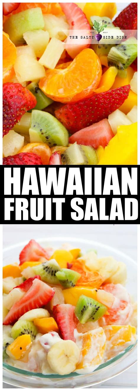 Hawaiian Fruit Salad with Pudding Cheesecake Filling, a tropical dessert salad perfect for ...