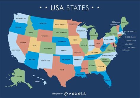 USA Map With States - Vector Download