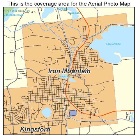 Aerial Photography Map of Iron Mountain, MI Michigan