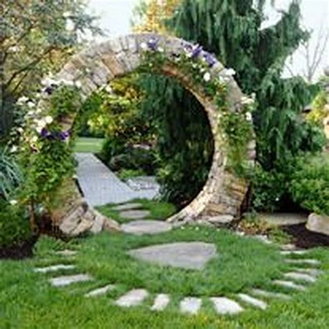 Awesome 38 Stunning Stone Moon Gate Ideas | Landscape design, Garden ...