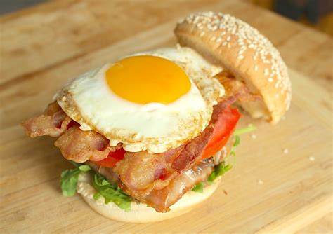 Triple-Meat Breakfast Burger | The Hungry Hutch