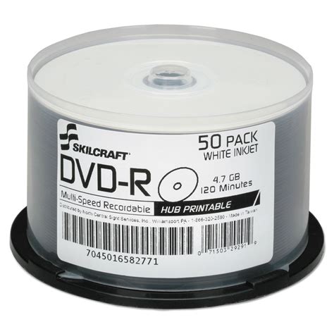 Inkjet Printable DVD-R by AbilityOne® NSN6582771 | OnTimeSupplies.com