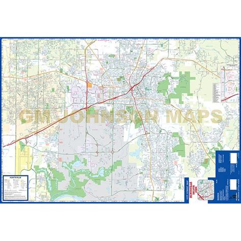 Huntsville / Decatur / Athens, Alabama Street Map - GM Johnson Maps