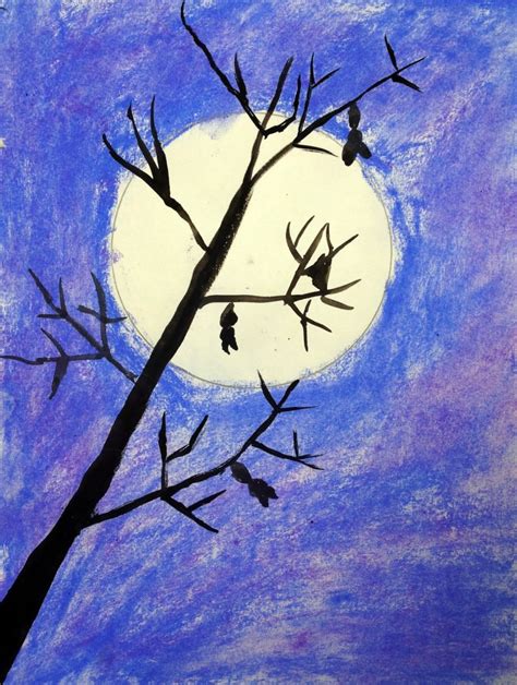 Tree Silhouette Pastel Art - Art Projects for Kids